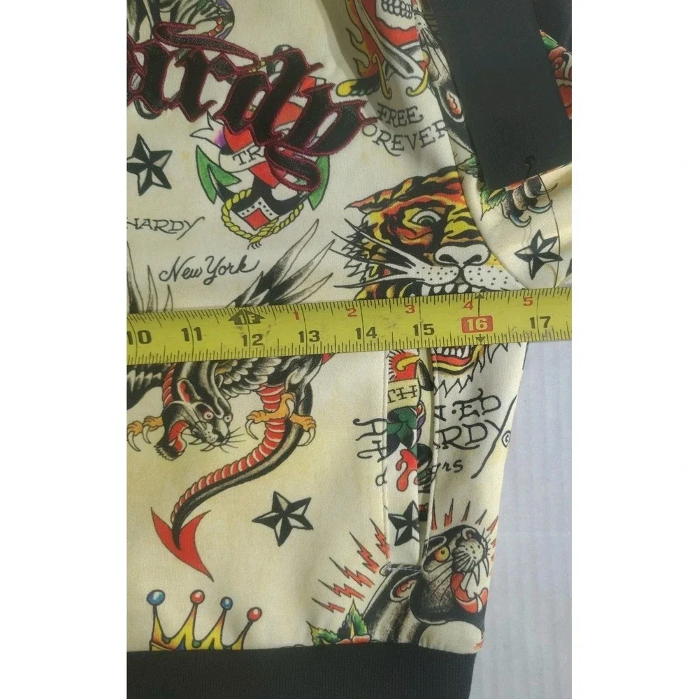 Ed Hardy Shrunken Flashboard Multi‎ Junior Track Jacket Tattoo Flash Size Small